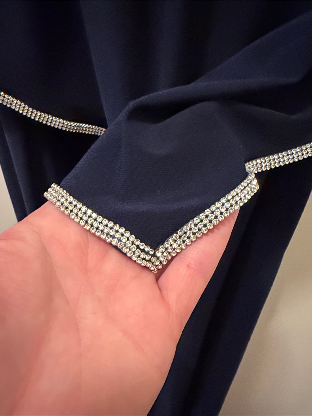 Navy Blue Off-Shoulder Jumpsuit - Picture 6 of 6